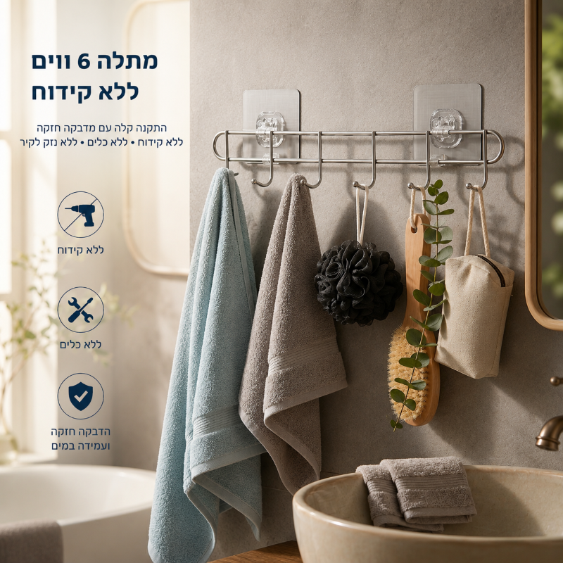 מתלה מעילים - מתלה בגדים לחדר שינה STICKIT – תמונה 3